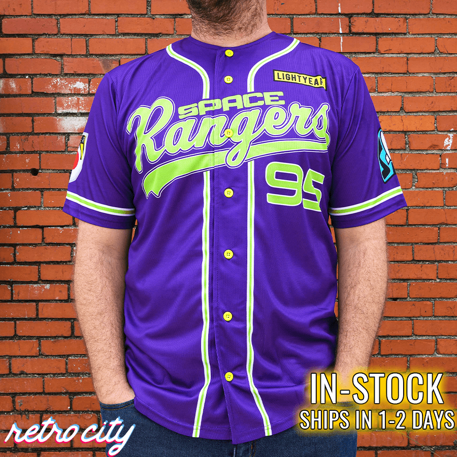 Space Rangers Full Button Baseball Jersey (Purple)