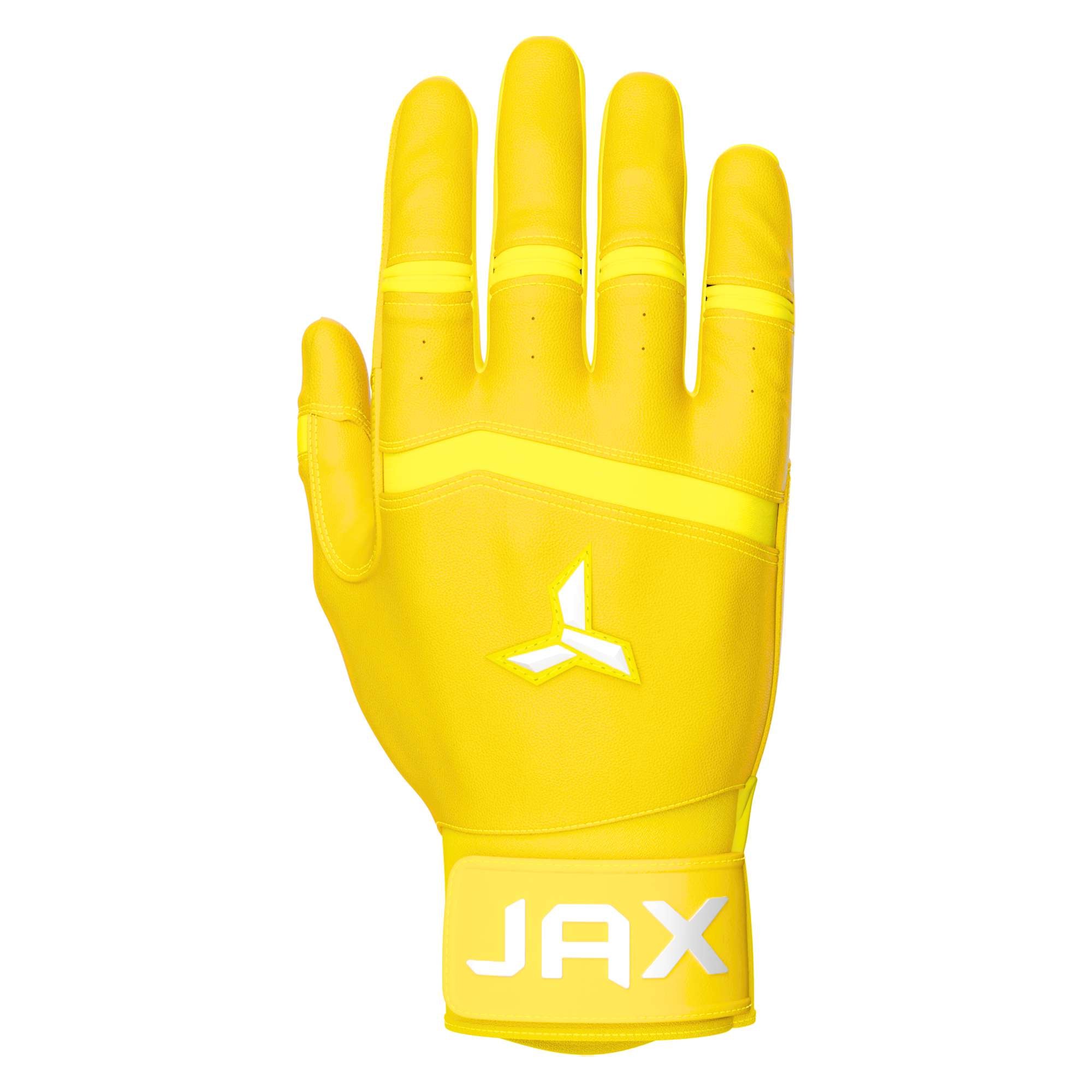 Jax Standout Yellow Pro Cuff Batting Gloves