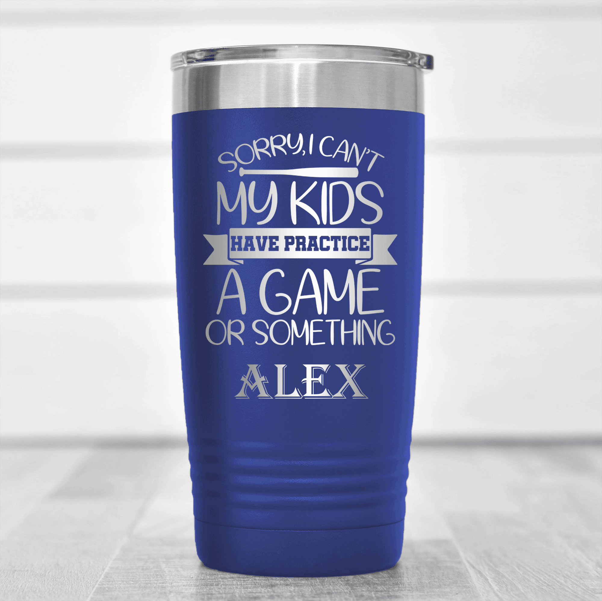 Blue Baseball Tumbler With Busy Ballpark Nights Design