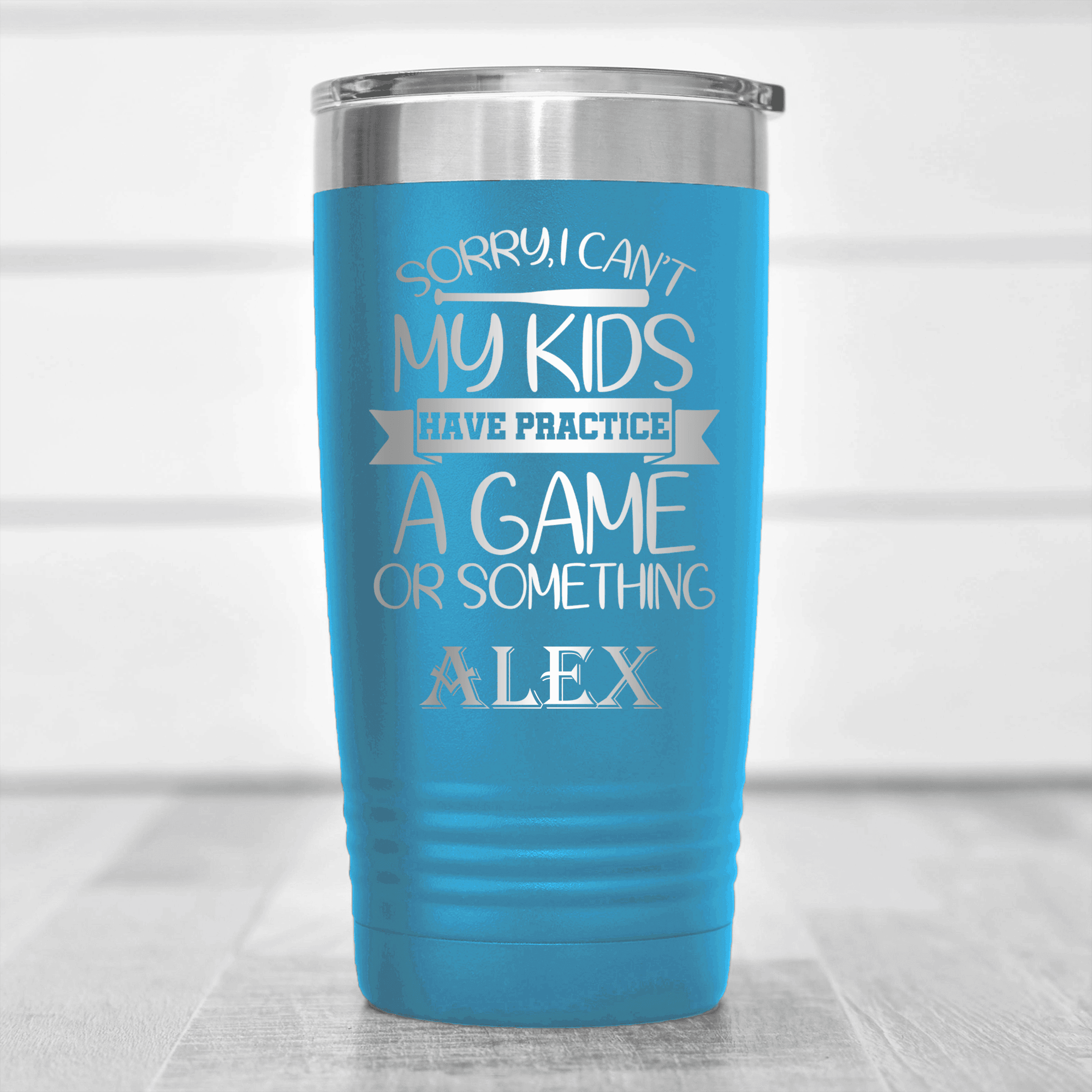 Light Blue Baseball Tumbler With Busy Ballpark Nights Design