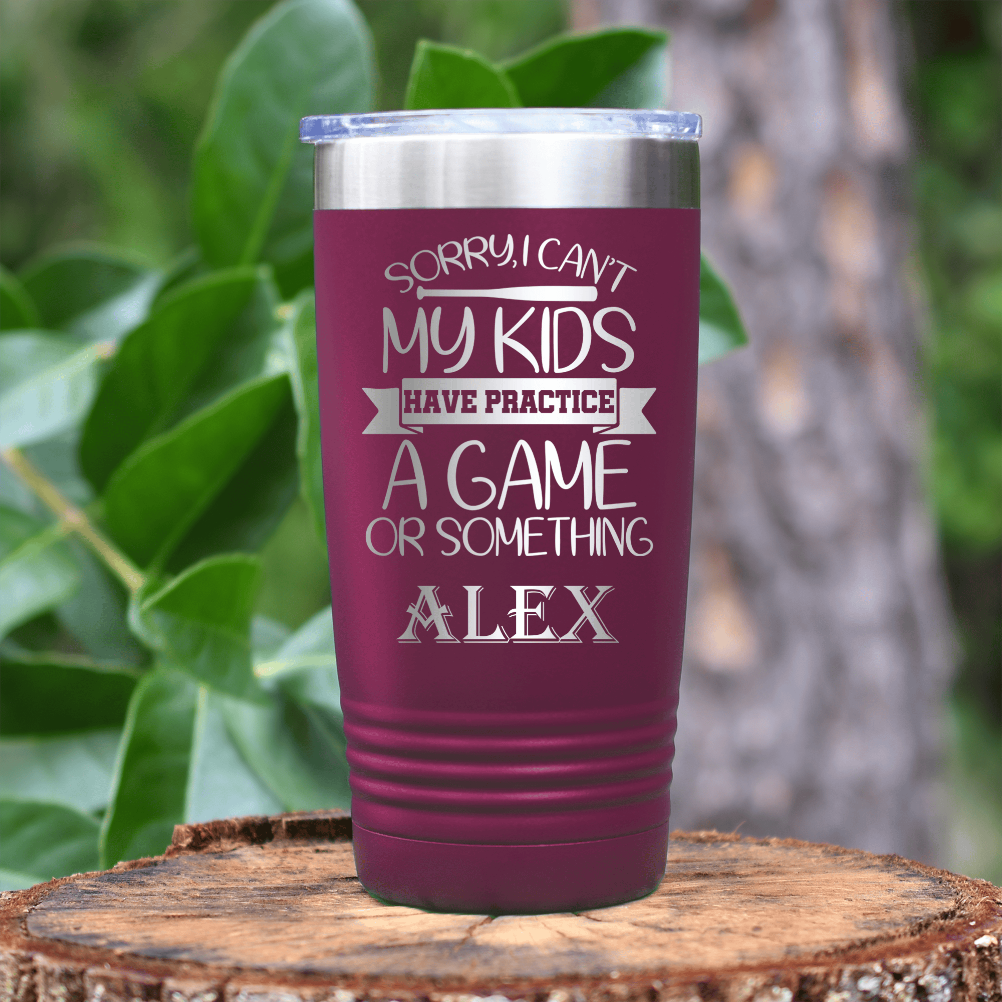 Maroon Baseball Tumbler With Busy Ballpark Nights Design