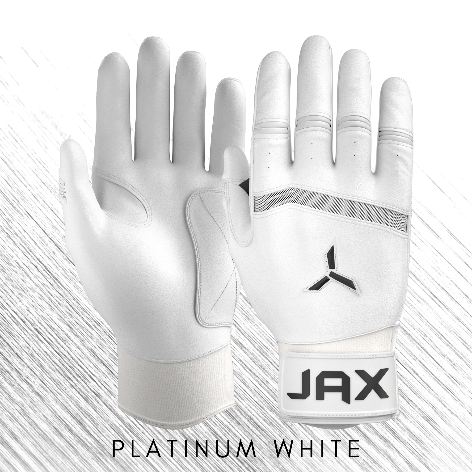 Jax White Pro Cuff Batting Gloves