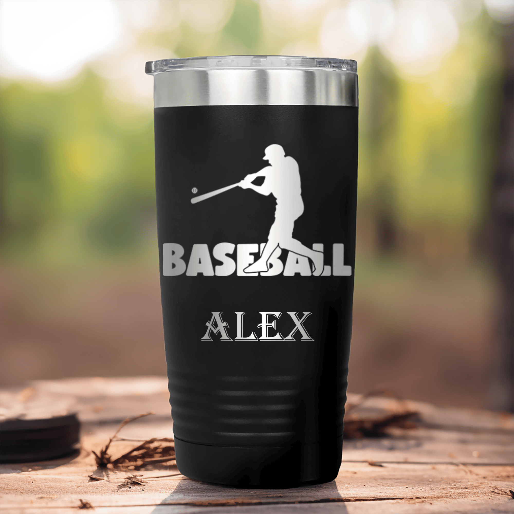 Black Baseball Tumbler With Diamond Prodigy Design