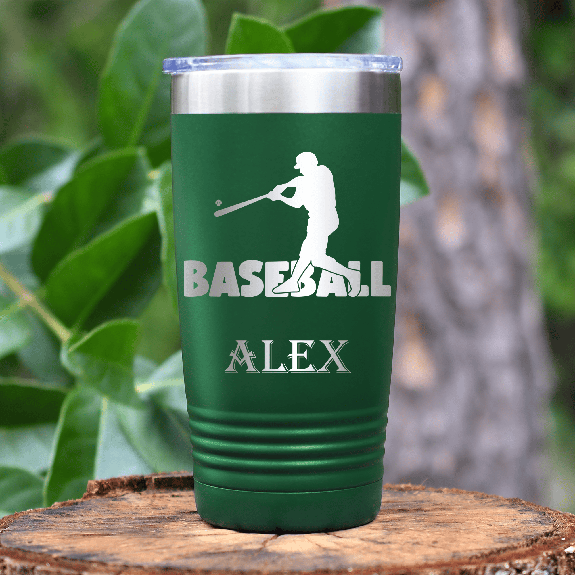 Green Baseball Tumbler With Diamond Prodigy Design