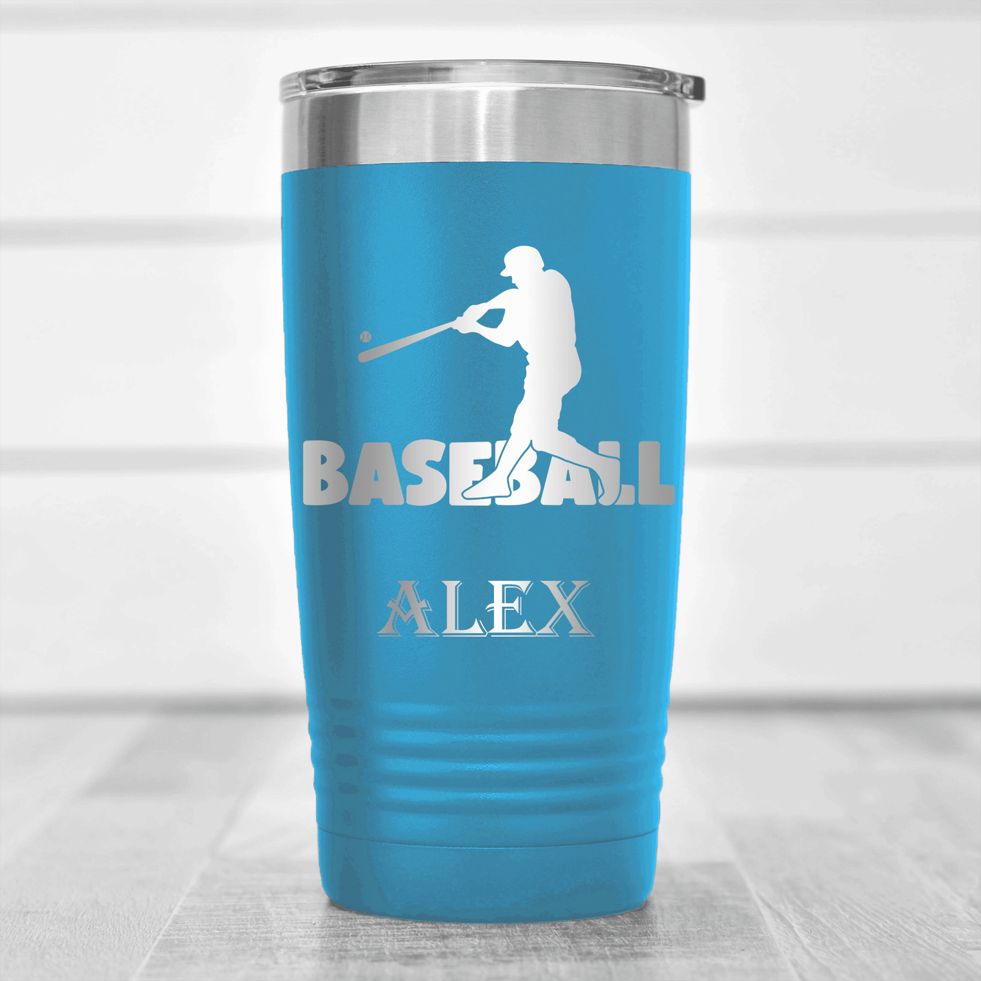 Light Blue Baseball Tumbler With Diamond Prodigy Design