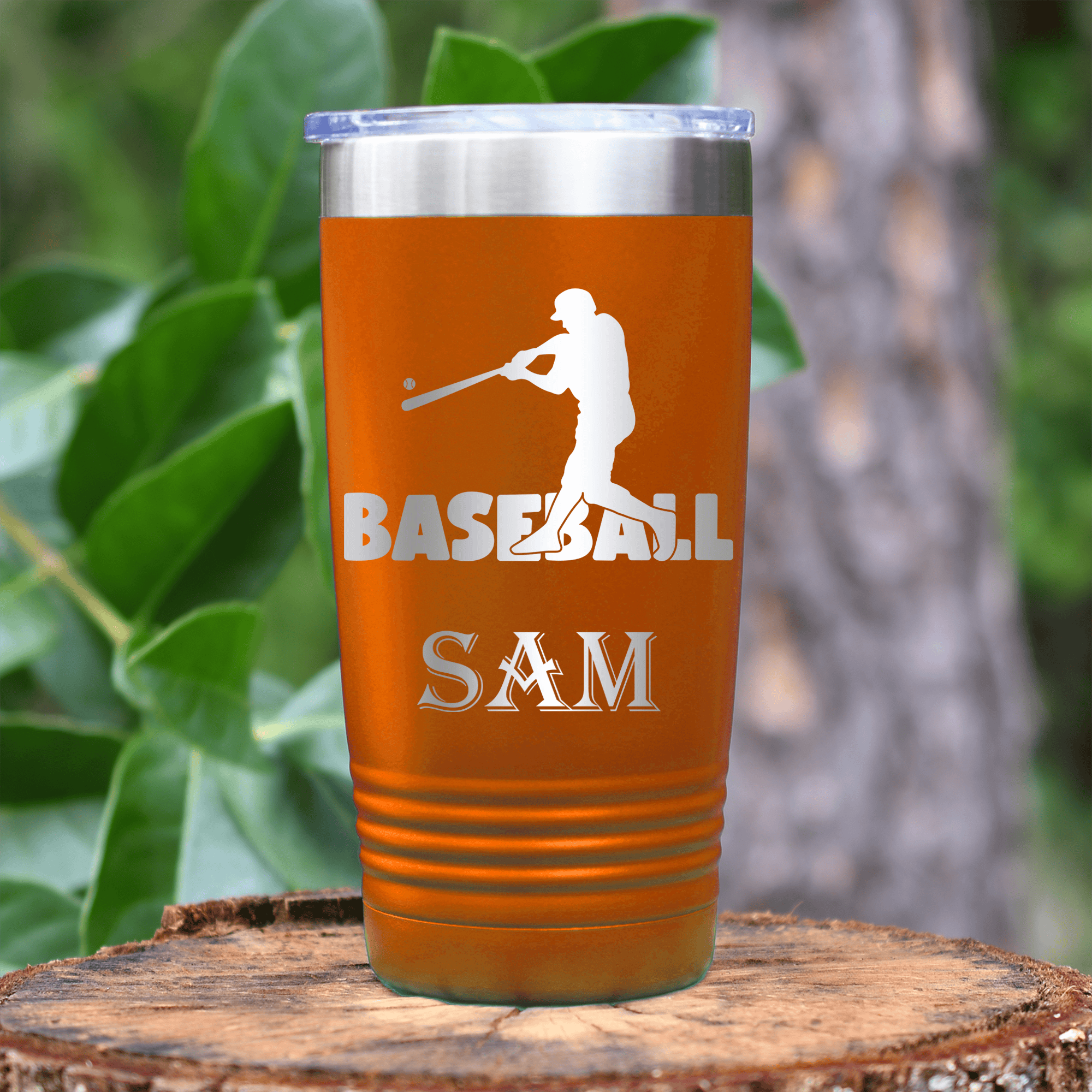 Orange Baseball Tumbler With Diamond Prodigy Design