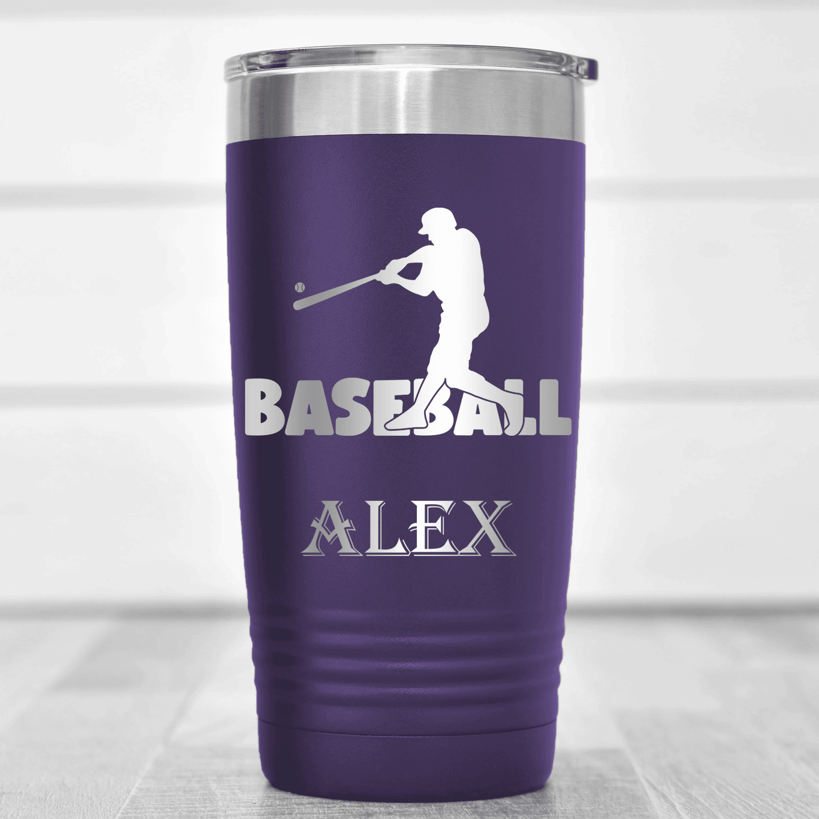 Purple Baseball Tumbler With Diamond Prodigy Design