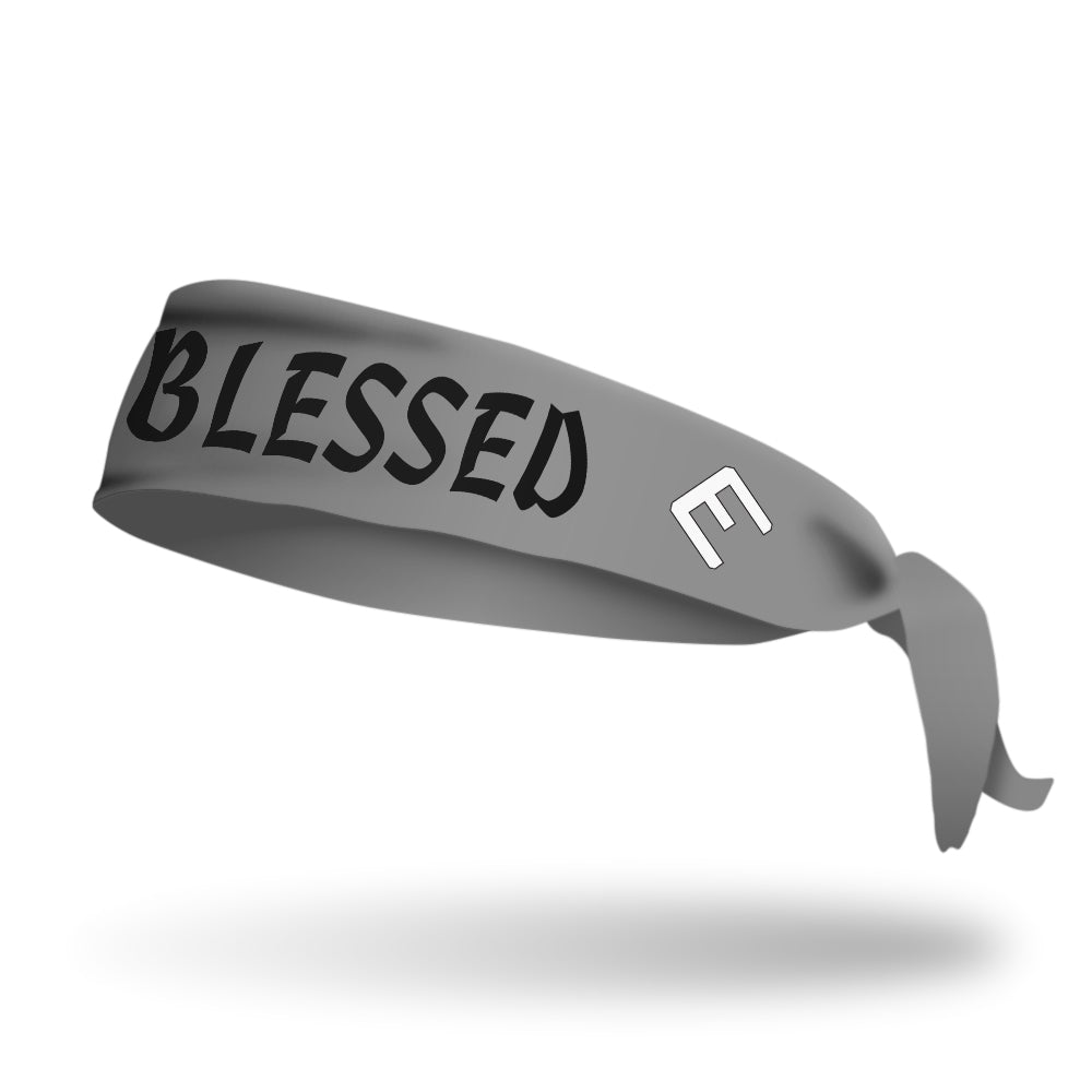 Grey BLESSED Tie Headband