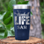 Navy Baseball Tumbler With Living The Diamond Dream Design