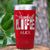 Red Baseball Tumbler With Living The Diamond Dream Design