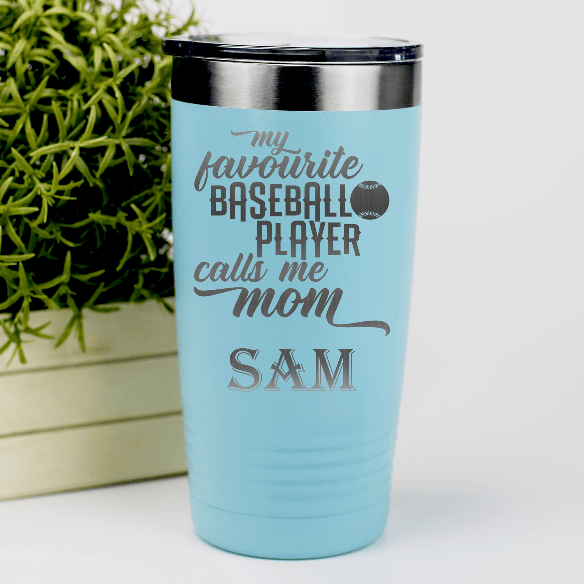 Teal Baseball Tumbler With Moms Mvp On The Diamond Design