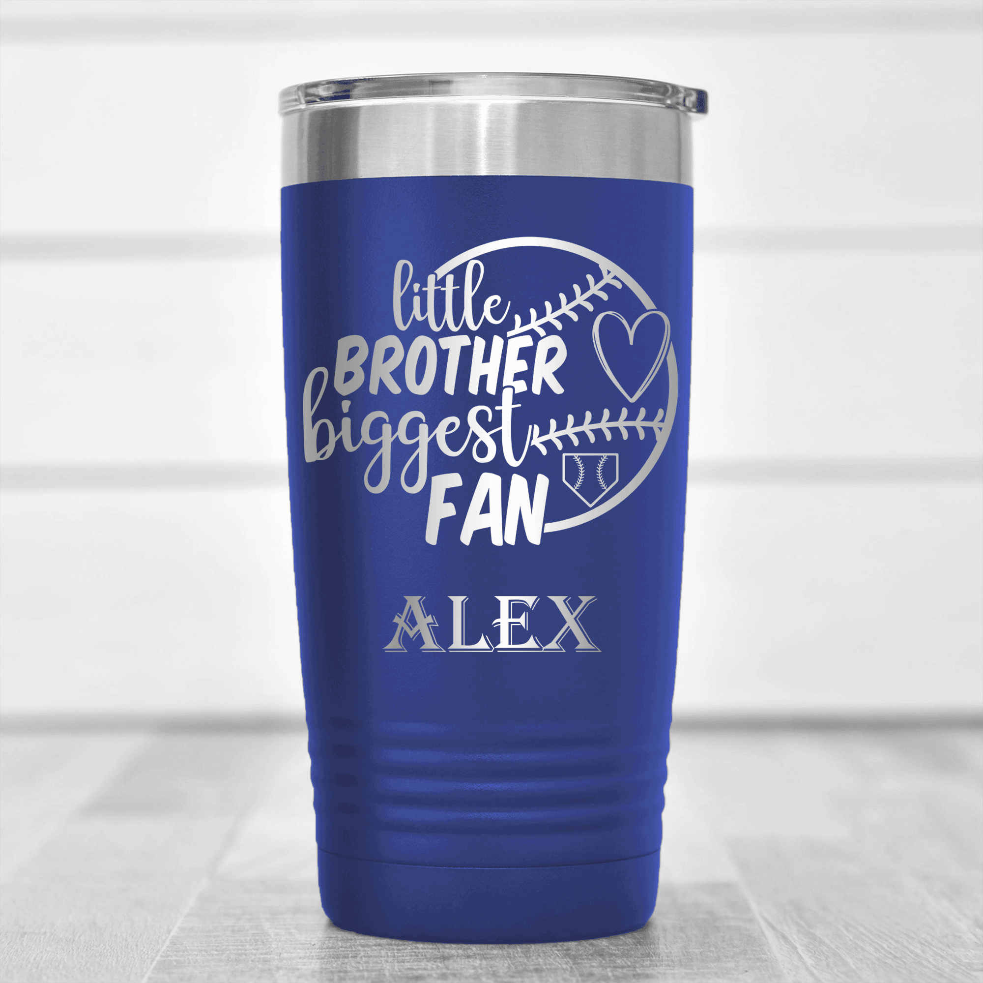 Blue Baseball Tumbler With Proud Baseball Sibling Design