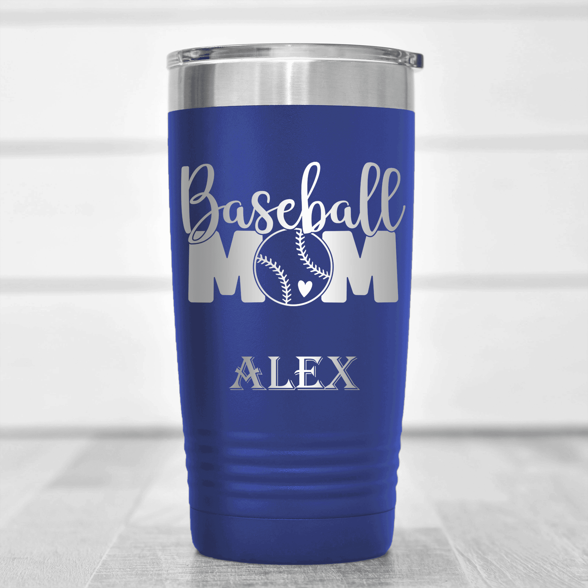 Blue Baseball Tumbler With Queen Of The Bleachers Baseball Design