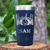 Navy Baseball Tumbler With Queen Of The Bleachers Baseball Design