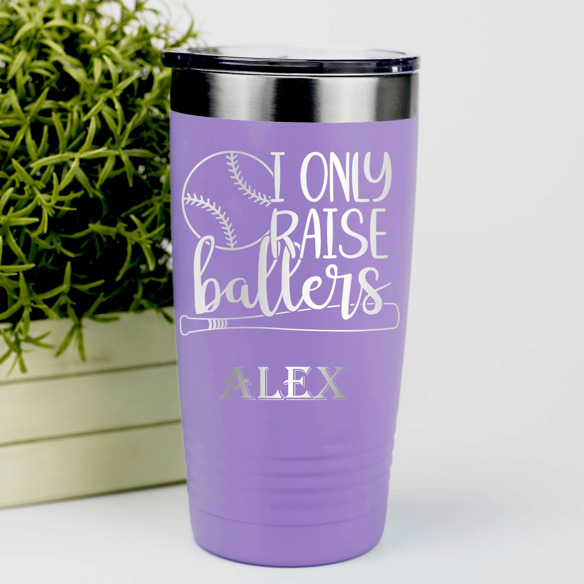 Light Purple Baseball Tumbler With Raising Future Mvps Design