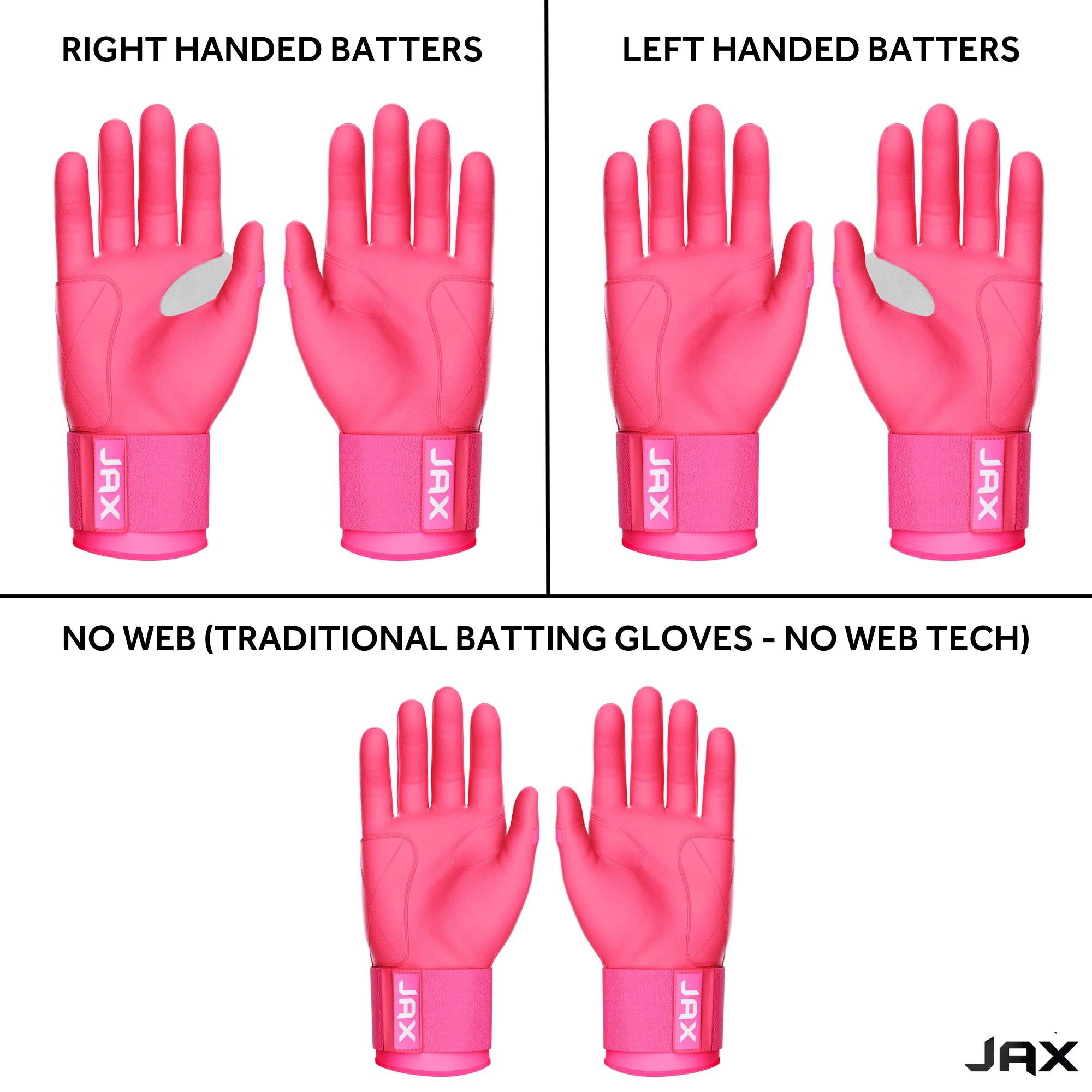 Jax Pink Cuff Batting Gloves