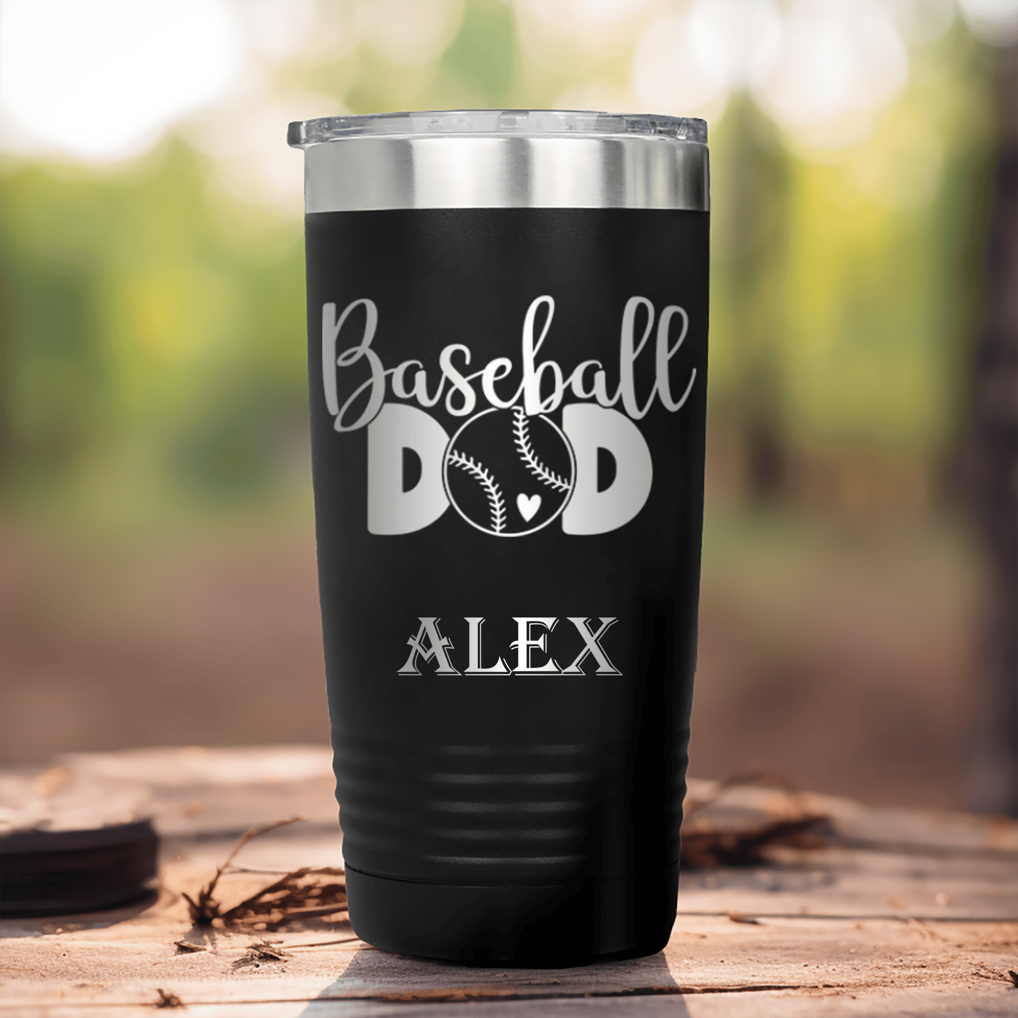 Black Baseball Tumbler With Ultimate Baseball Father Design