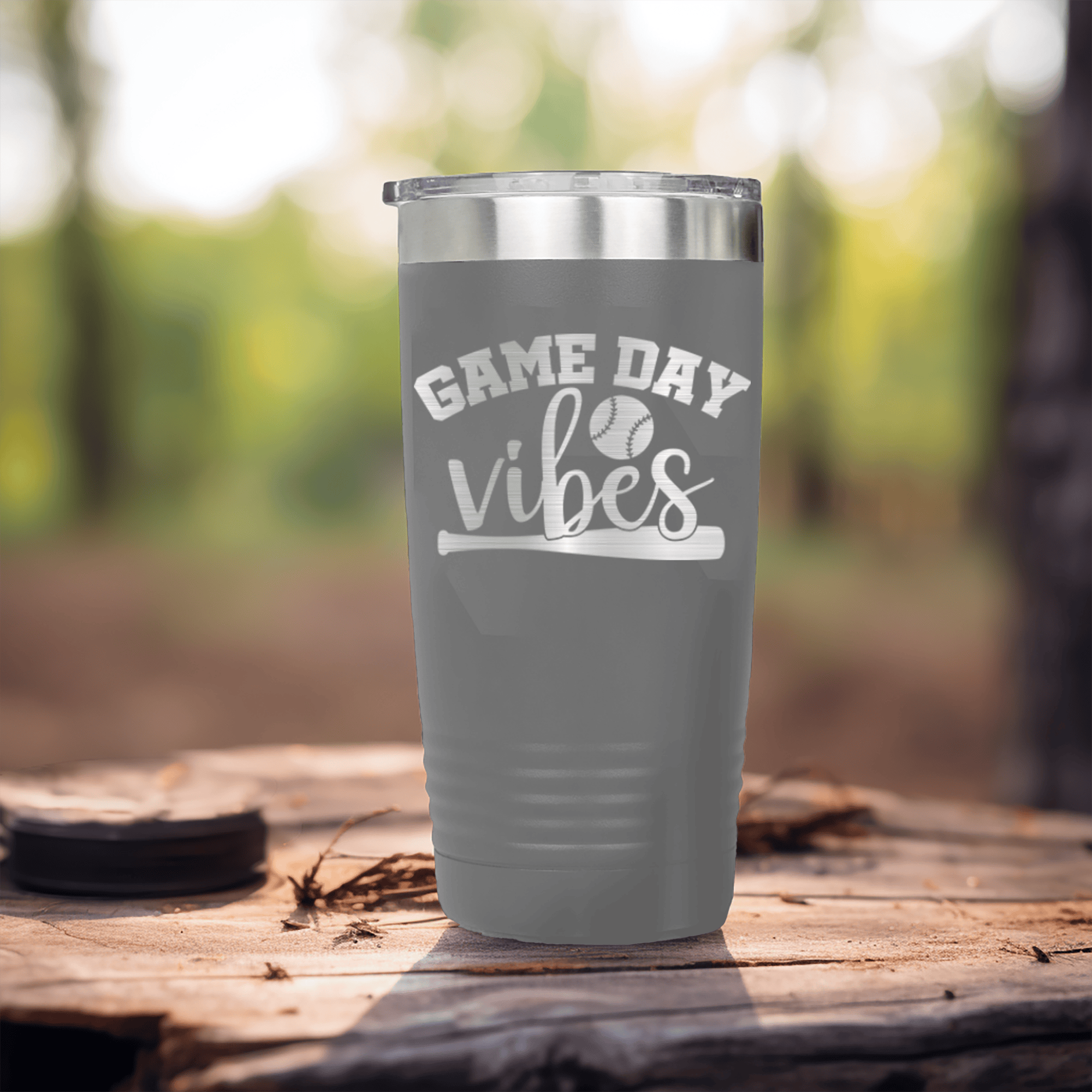 Grey baseball tumbler Baseball Mood