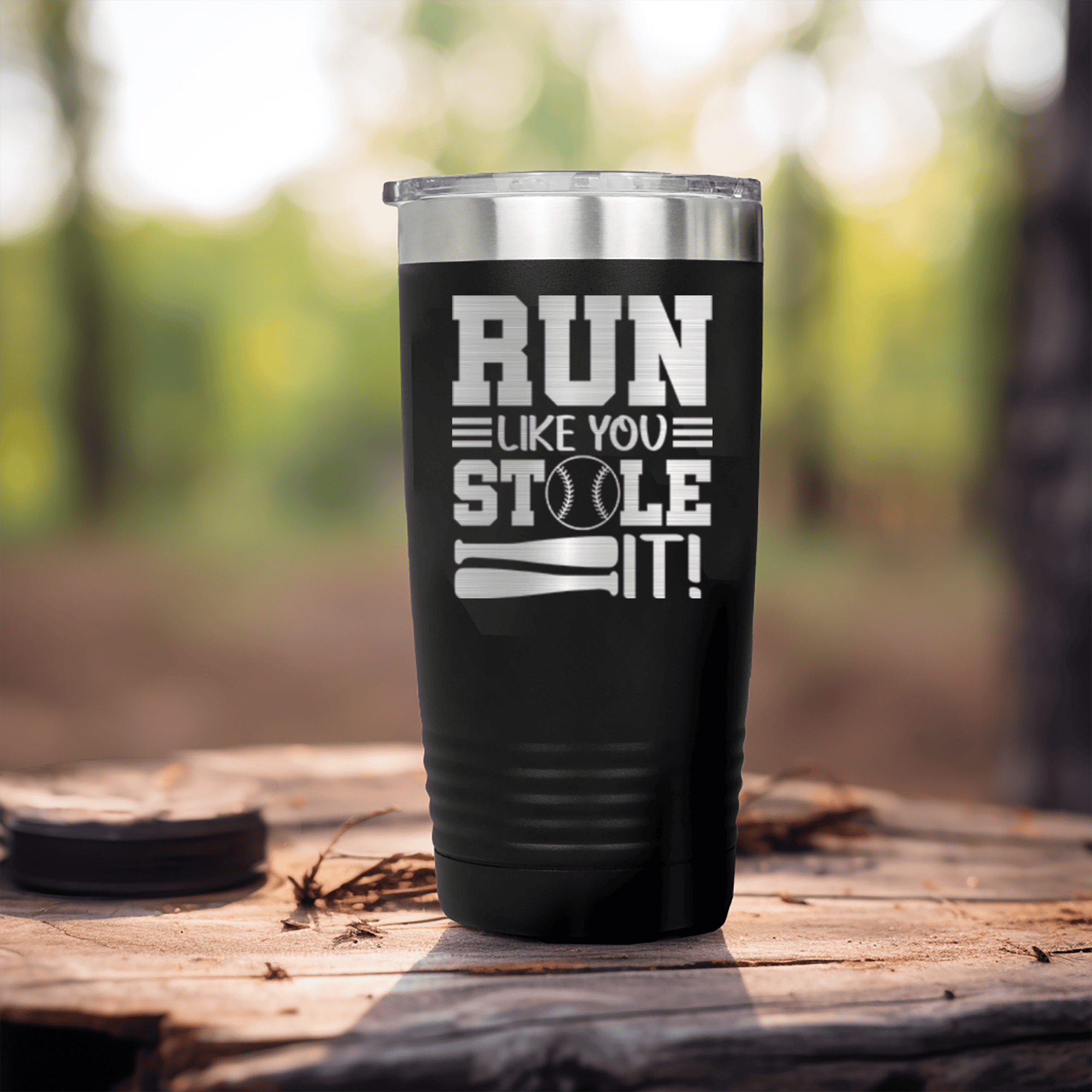 Black baseball tumbler Swift Baserunner