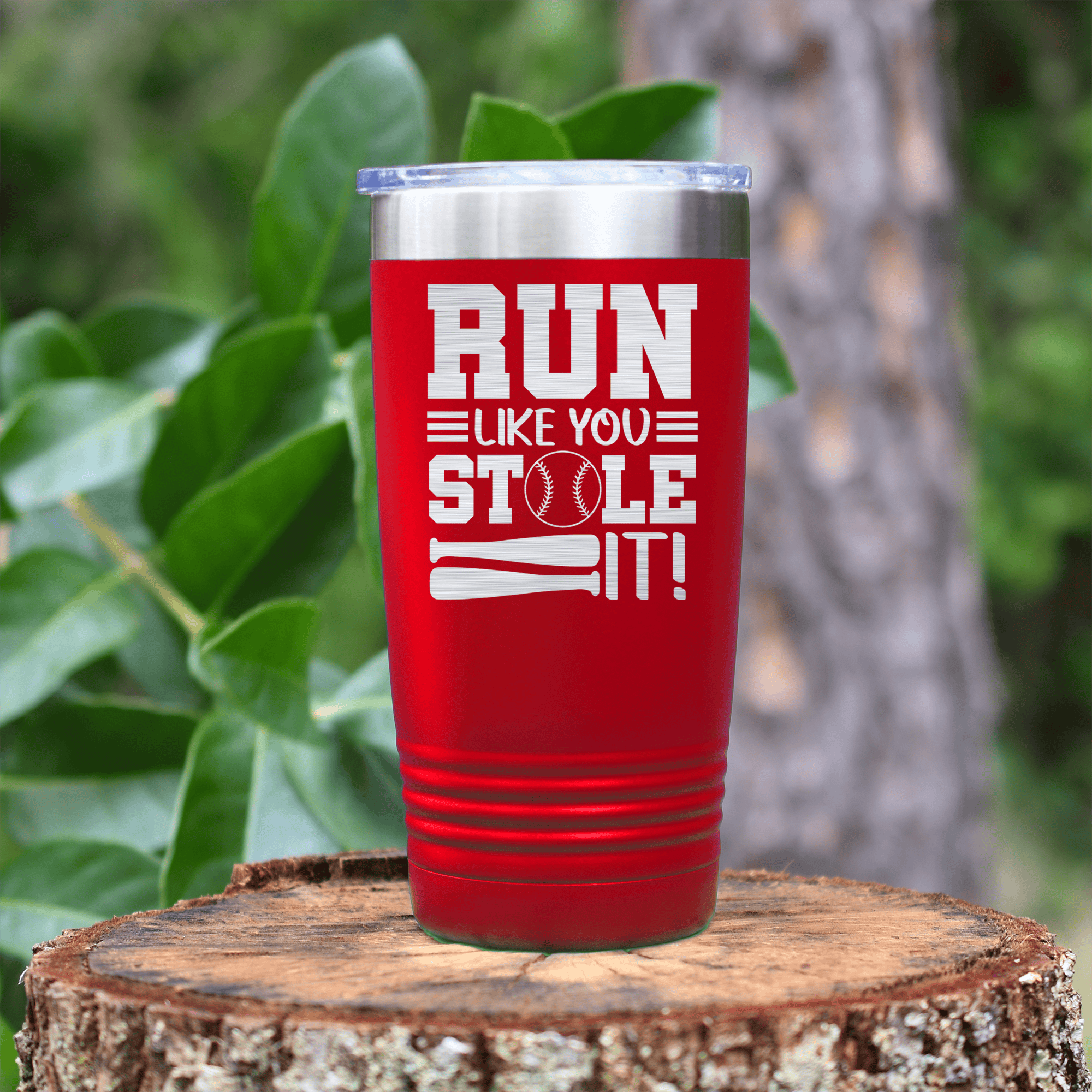 Red baseball tumbler Swift Baserunner