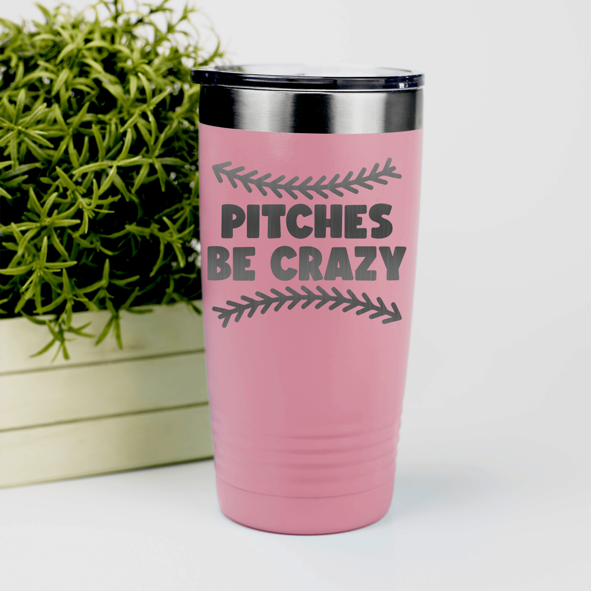 Salmon baseball tumbler Unpredictable Pitches