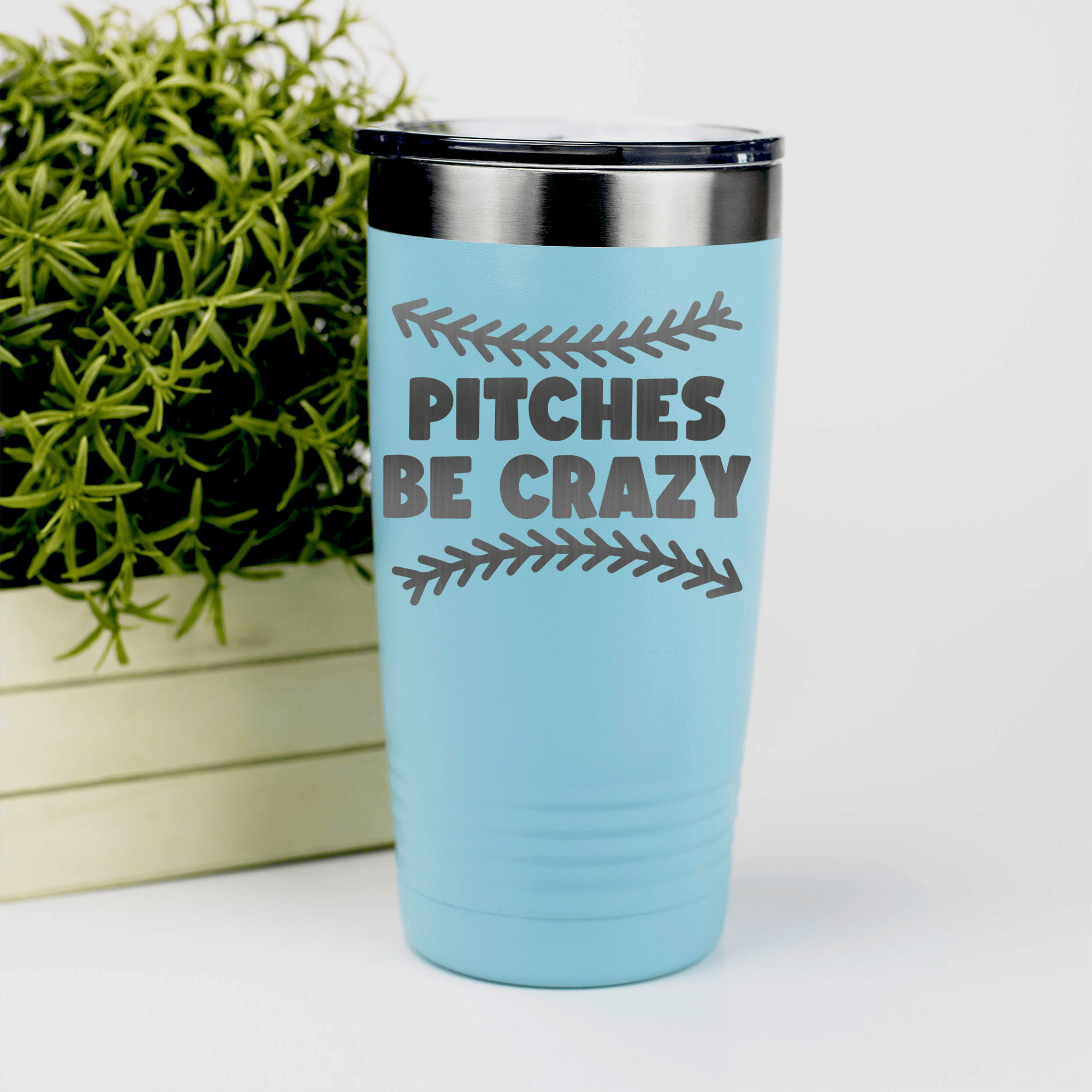 Teal baseball tumbler Unpredictable Pitches