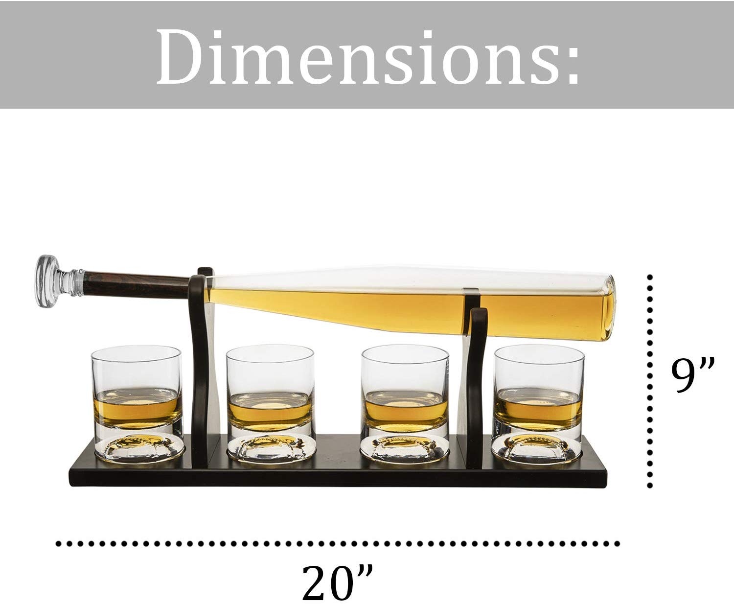 Baseball Bat Whiskey Decanter Set