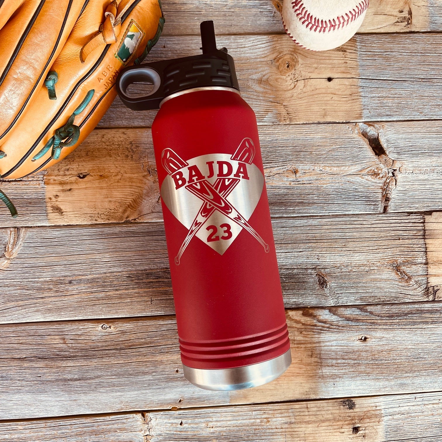 Custom Baseball Water Bottle